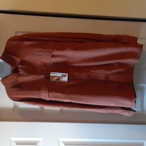 VEEZO BROWN FAUX SUEDE TOP, SIZE XL